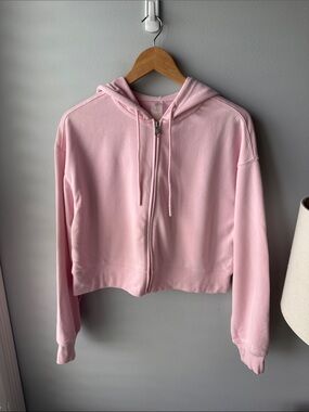 Harmony‎ Balance Pink Zip Cropped Hoodie